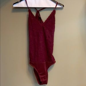 Maroon Lacy Body Suit
